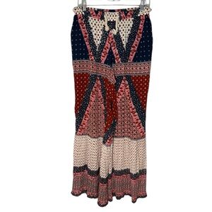 Patrons Of Peace Women's Boho Patchwork Wide Leg Drawstring Pants Small